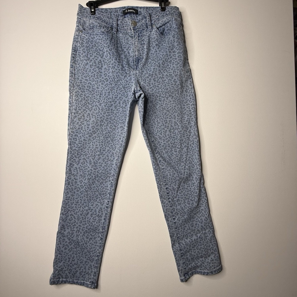 D. Jeans Cheetah Print Skinny Jeans Size 8 Mid Rise Stretch Women's